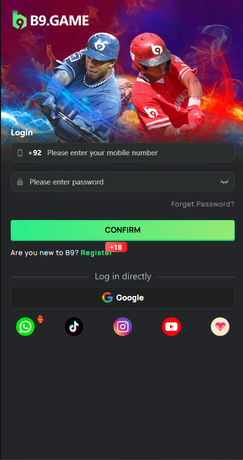 Secure Login — B9 Game app screenshot